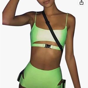 Neon green, Amazon rave top